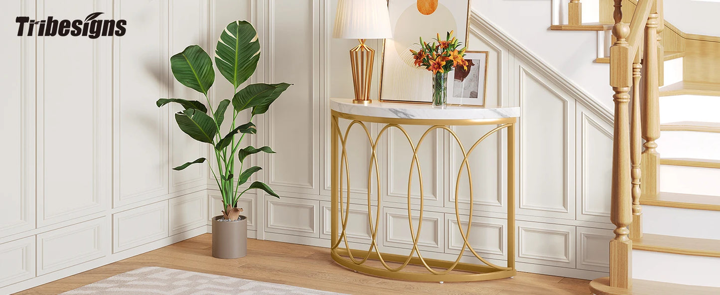 Console Michaël — finition dorée, métal, design contemporain
