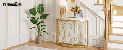 Console Michaël — finition dorée, métal, design contemporain