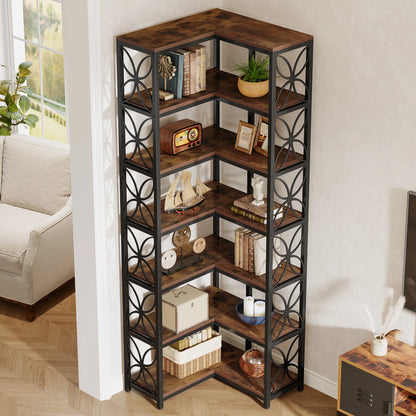Bibliothèque Antoinette — bois, métal, 7 niveaux, meuble d'angle
