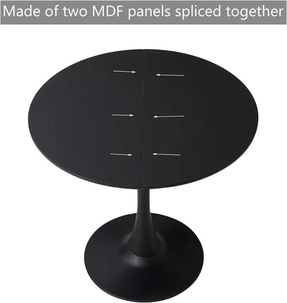 Table de salle à manger Odette — finition noir, design contemporain, ronde