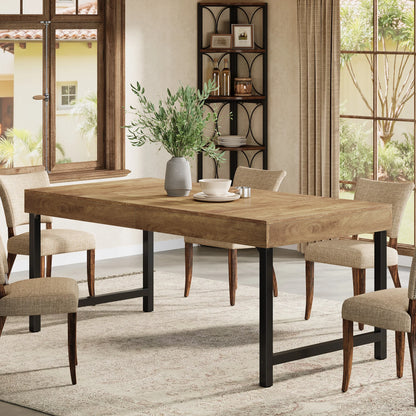 Table de salle à manger Wilfried — métal, style industriel, rectangulaire