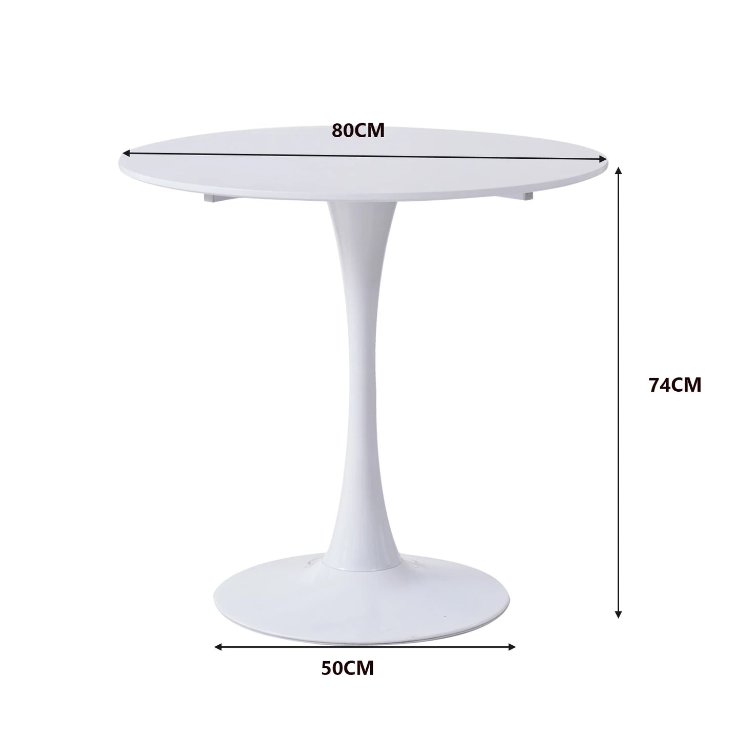 Table de salle à manger Claude — finition blanche, design contemporain, ronde