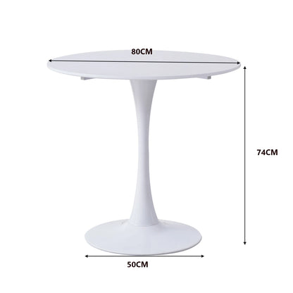 Table de salle à manger Claude — finition blanche, design contemporain, ronde