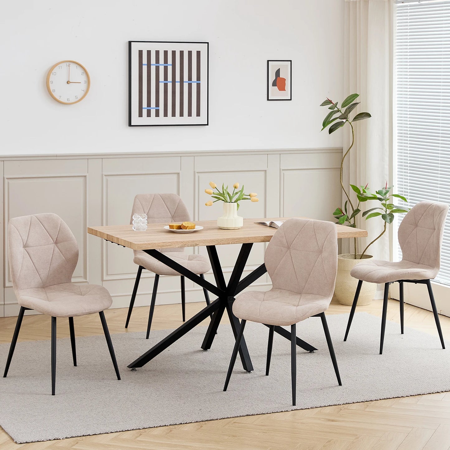 Table de salle à manger Madeleine — métal, design contemporain, rectangulaire
