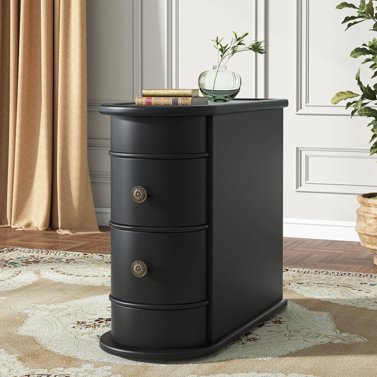 Table d'appoint Manon — bois massif, ronde