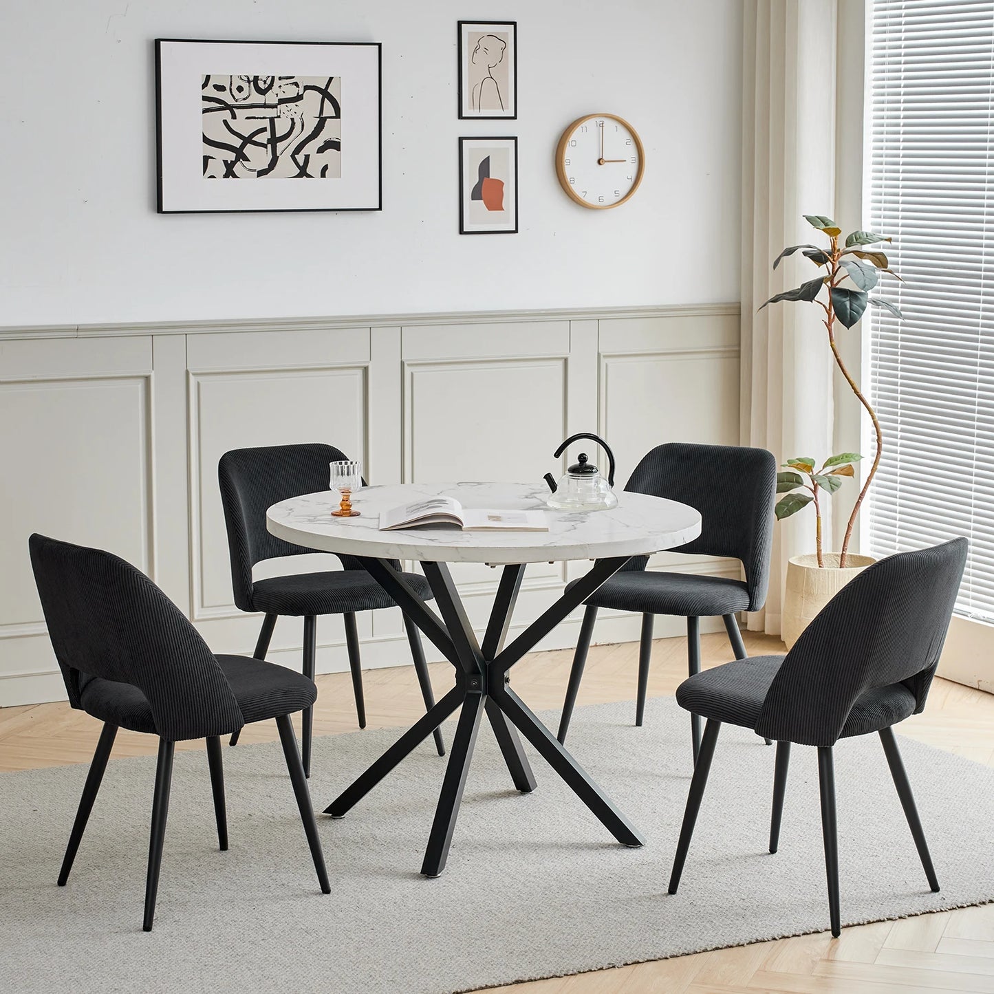 Chaise Nestor — velours, lot de 6