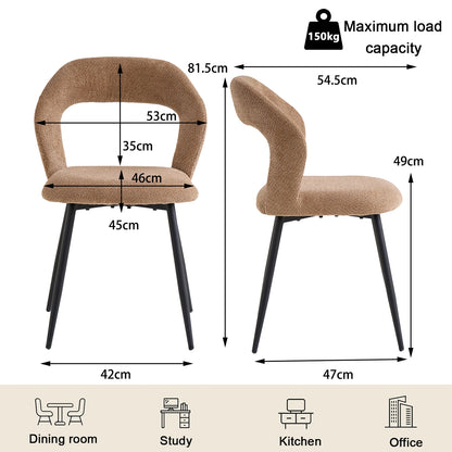 Chaise Suzanne — finition noir, métal, design contemporain