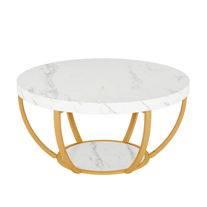 Table basse Marc — bois, style industriel, rangement intégré, 2 niveaux
