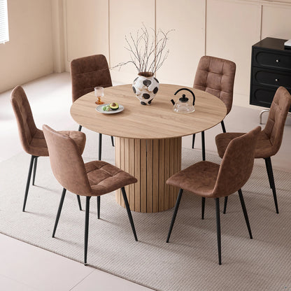 Table de salle à manger Rodolphe — bois, style nordique, ronde