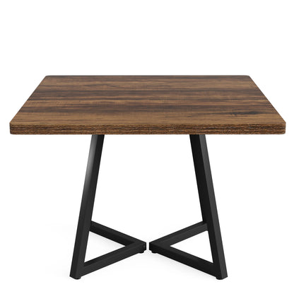 Table de salle à manger Astrid — bois, métal, style industriel, carrée