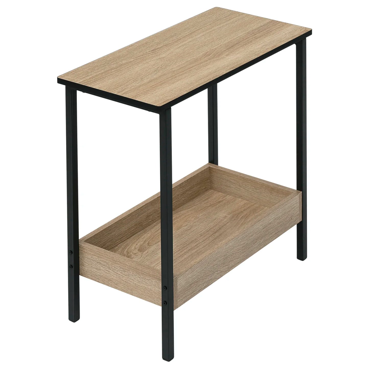 WOLTU Side Table Coffee Table with 2 Shelves Sofa Console Table with Storage Space for Corner Living Room Bedroom