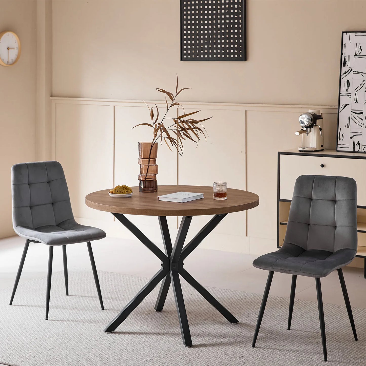 Chaise Tristan — velours, métal, lot de 6