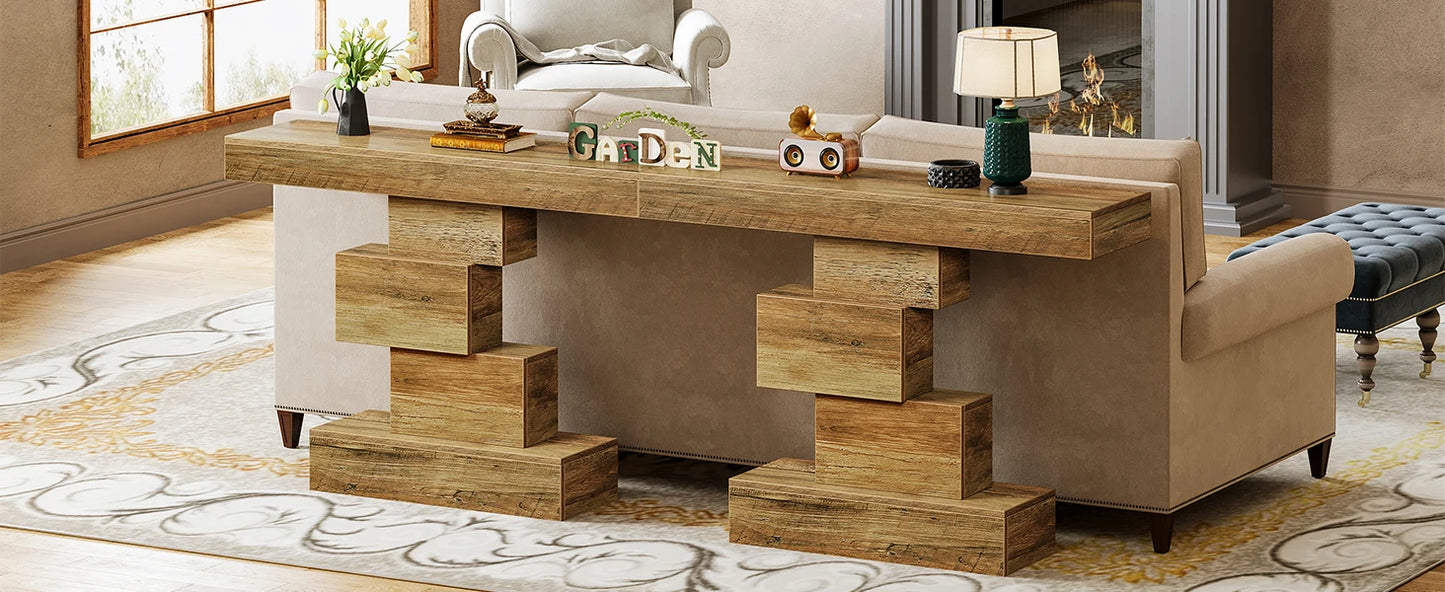 Console Jeanne — bois, métal, style industriel