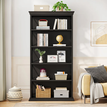 Bibliothèque Delphine — style industriel, rangement intégré, 6 niveaux, étagères ouvertes