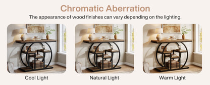 Table d'appoint Nathalie — bois, métal, style industriel, rangement intégré