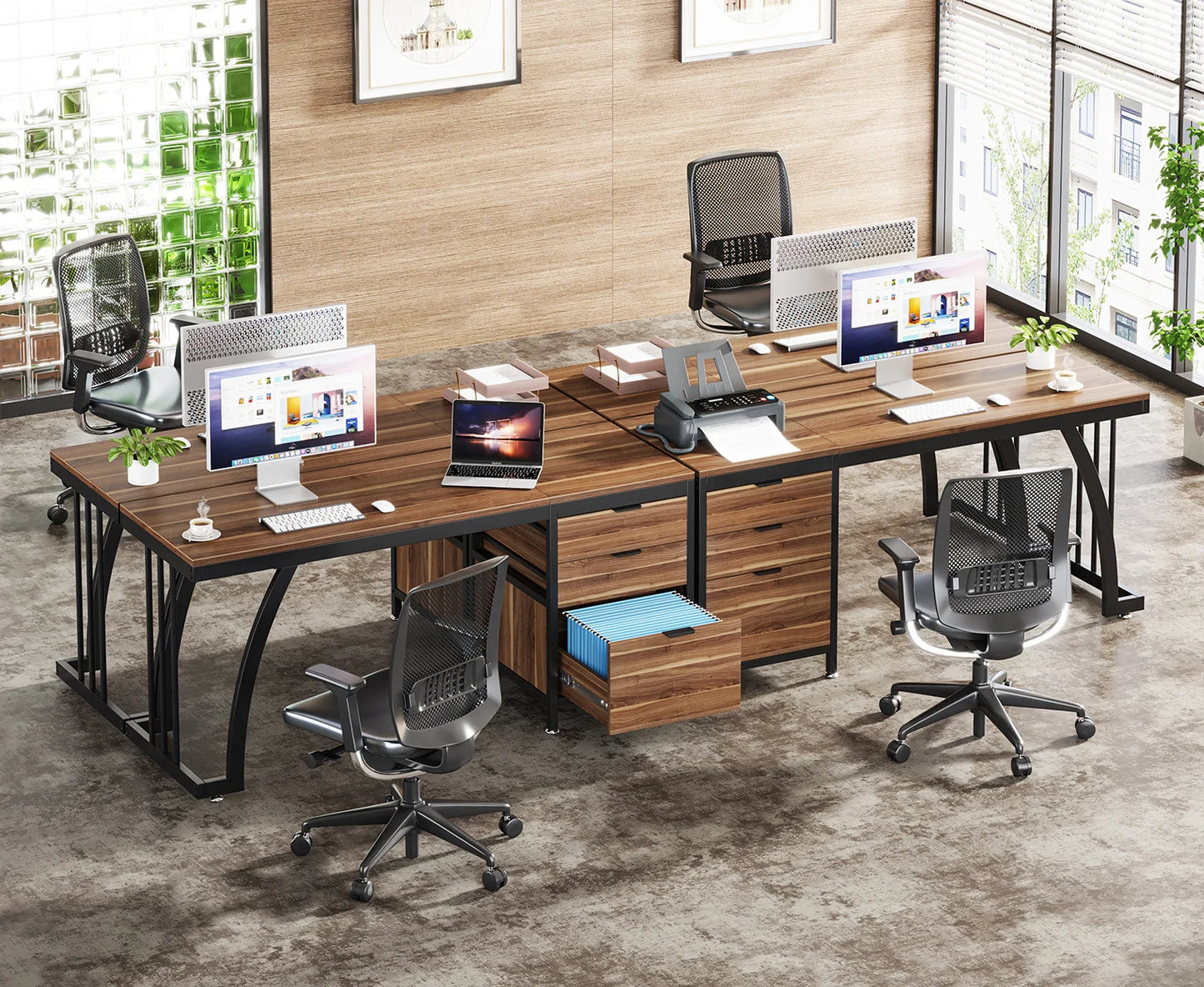Bureau Gilles — style industriel, rangement intégré, avec tiroirs
