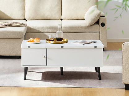 Convertible Coffee Table with Lifting Top, Retractable Living Room Table, Wooden Sofa Side Table with Hidden Storage Space
