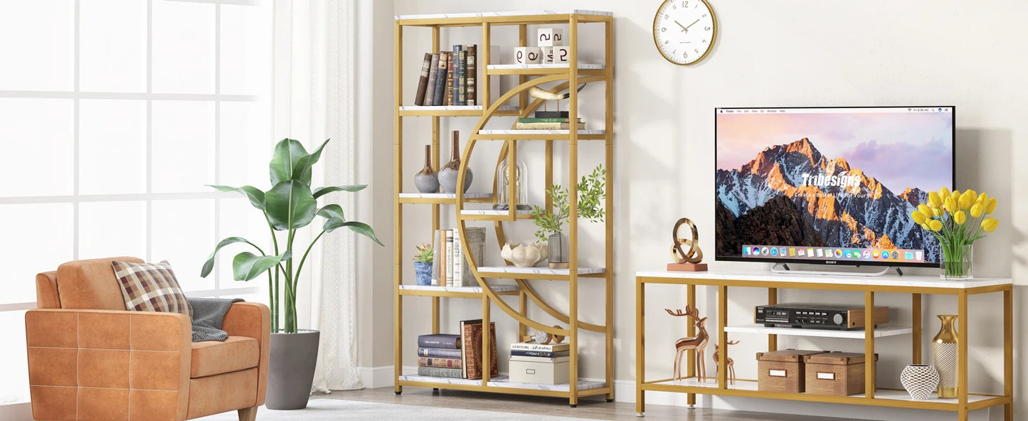 Bibliothèque Nathan — style industriel, rangement intégré, 5 niveaux, étagères ouvertes