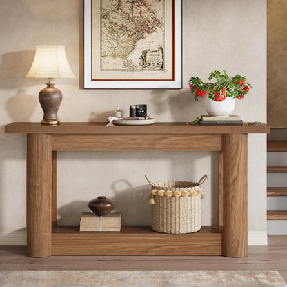 Console Christophe — métal, rangement intégré, 2 niveaux