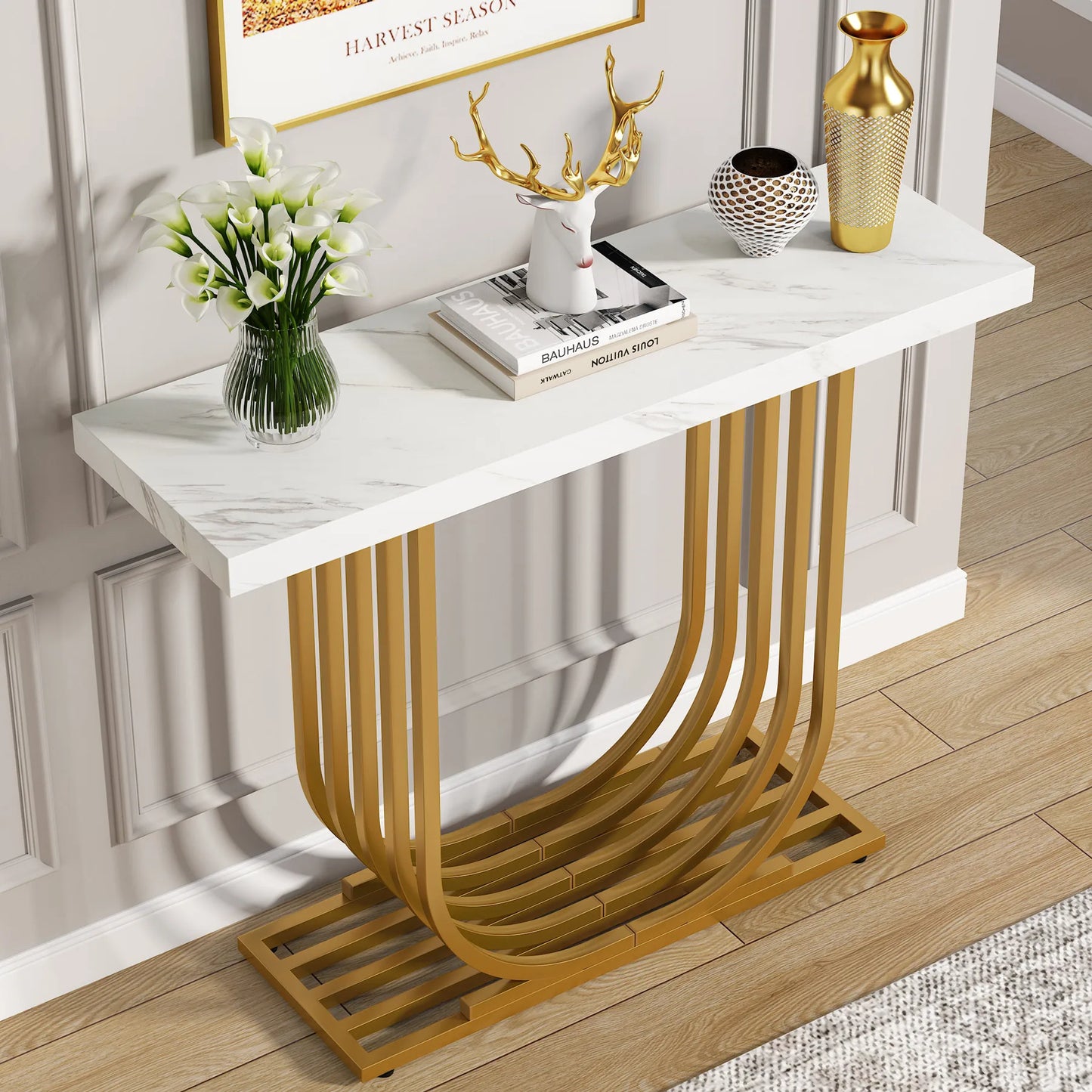 Console Maxime — finition dorée, design contemporain