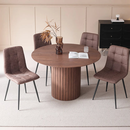 Table de salle à manger Rodolphe — bois, style nordique, ronde