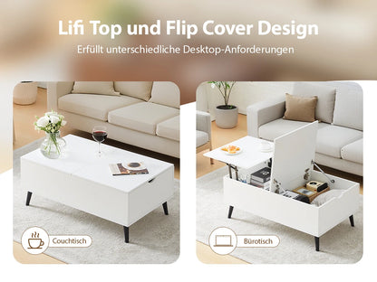 Lift Top Coffee Table with Storage, Wooden Sofa Side Tea Table for Living Room, Storage Cabinet with Hidden Compartments