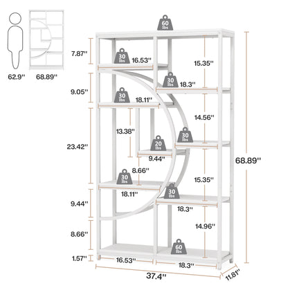 Bibliothèque Nathan — style industriel, rangement intégré, 5 niveaux, étagères ouvertes