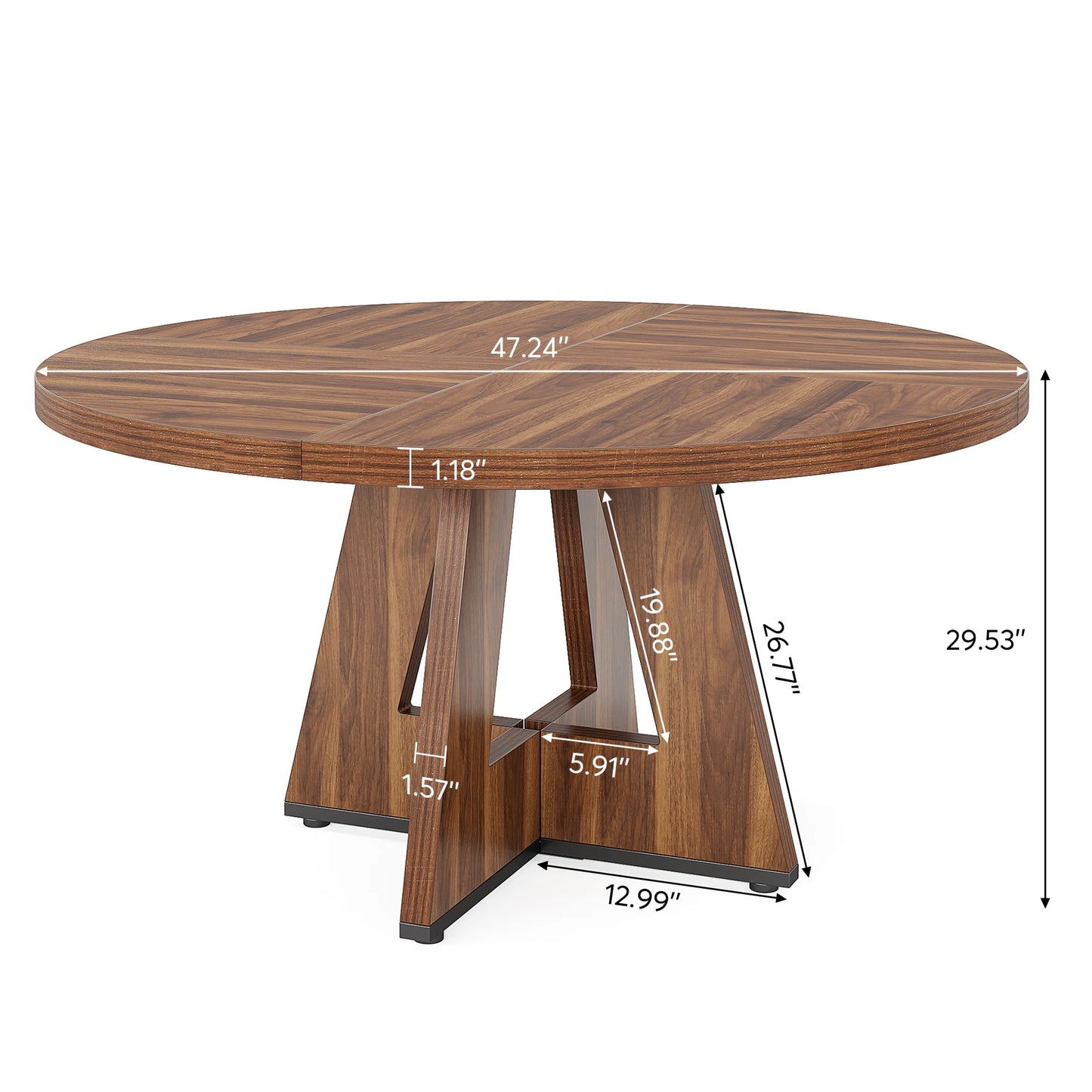 Table de salle à manger Stéphane — métal, ronde