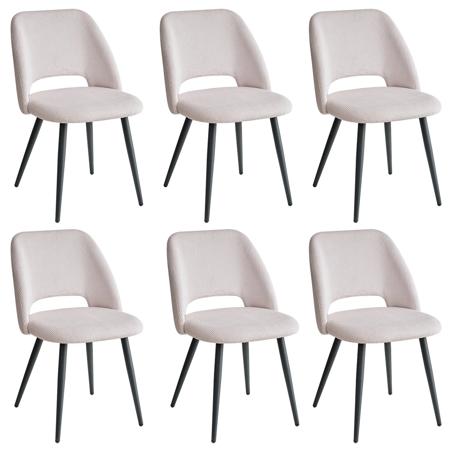 Chaise Nestor — velours, lot de 6