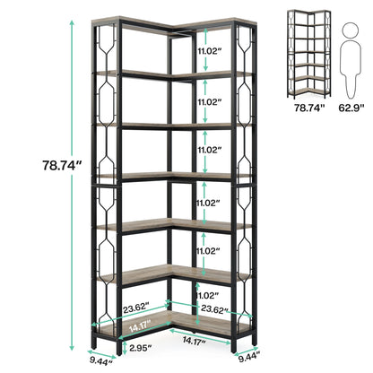 Bibliothèque Hadrien — métal, design contemporain, rangement intégré, 7 niveaux