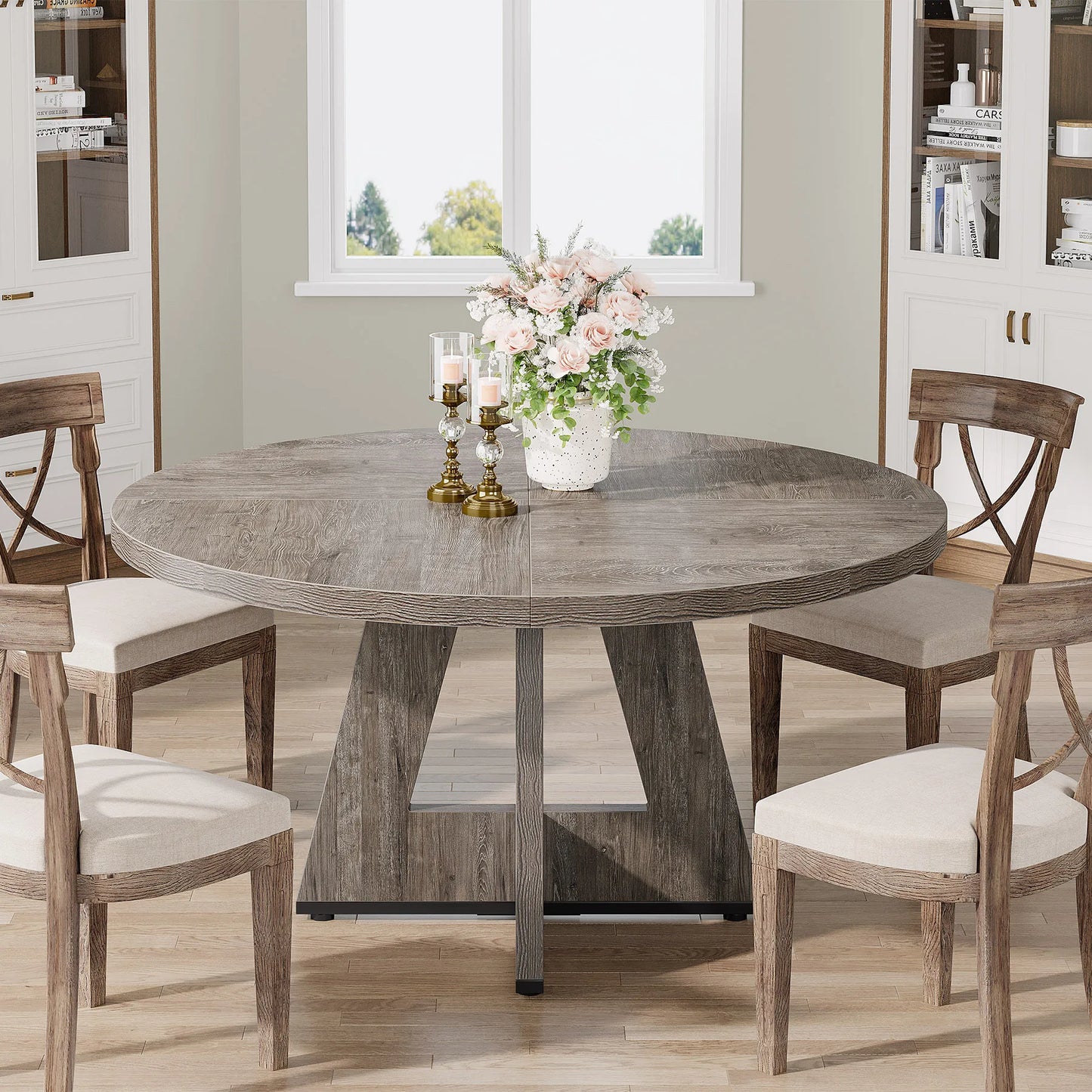 Table de salle à manger Stéphane — métal, ronde