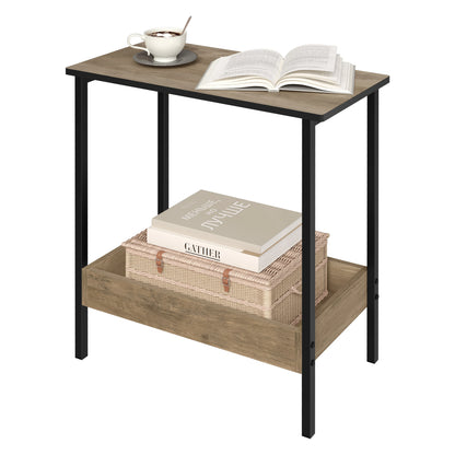 WOLTU Side Table Coffee Table with 2 Shelves Sofa Console Table with Storage Space for Living Room Living Room Cozy Corner