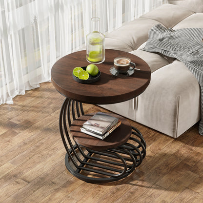 Table d'appoint Pénélope — finition dorée, marbre, design contemporain, rangement intégré