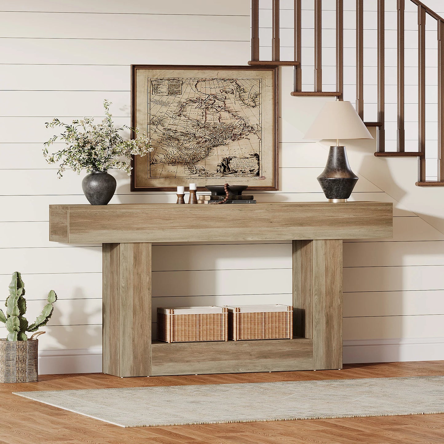 Console Laetitia — bois, 2 niveaux
