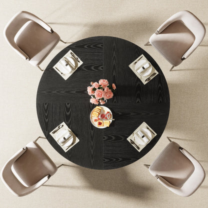 Table de salle à manger Jacinthe — finition noir, métal, ronde