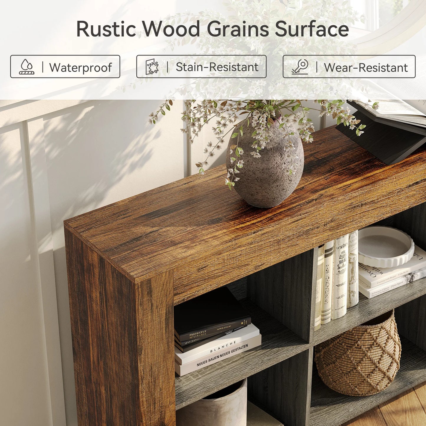 Console Antoine — bois, style industriel, rangement intégré