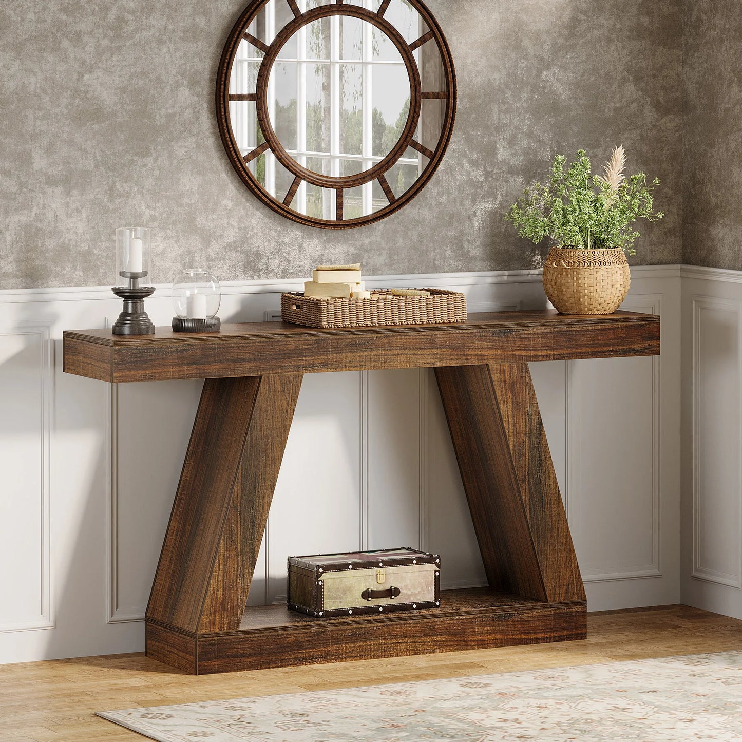 Console Karine — style industriel, rangement intégré