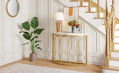 Console Michaël — finition dorée, métal, design contemporain