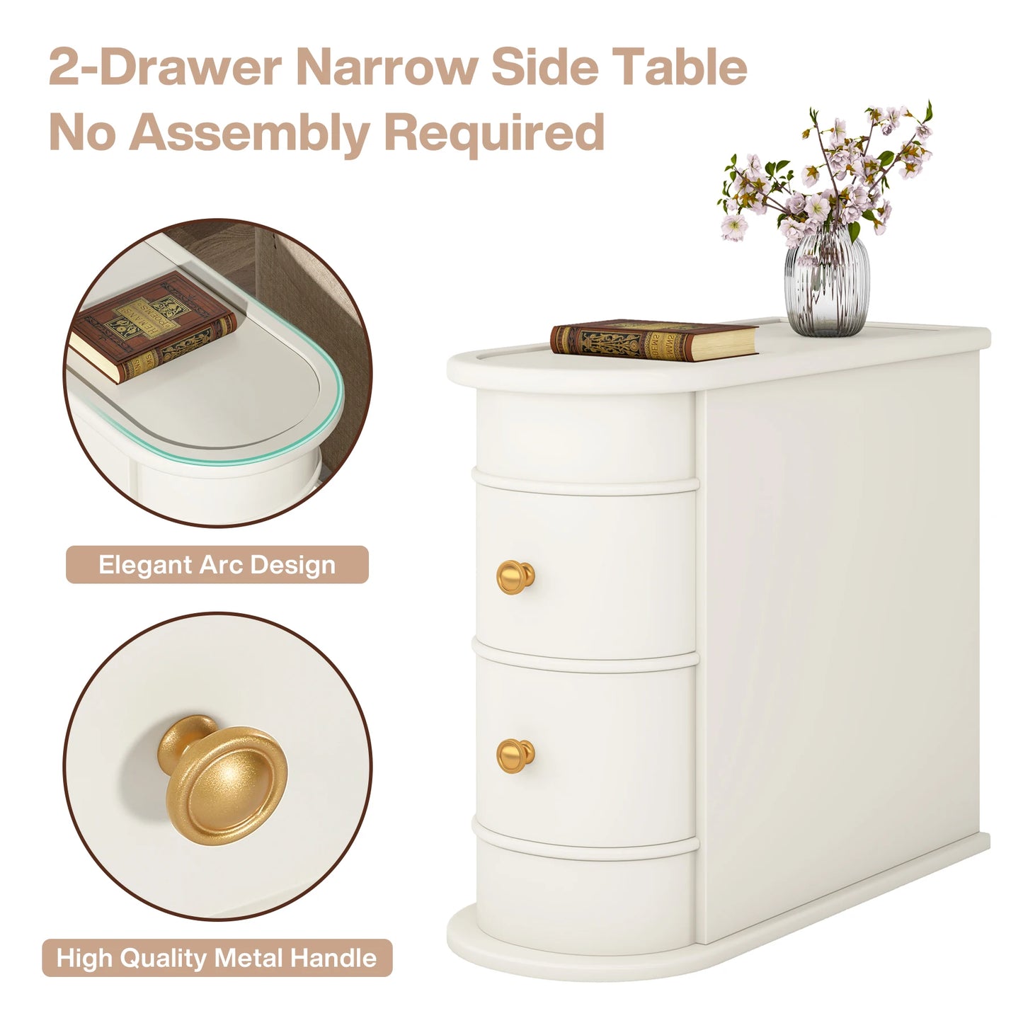 Table d'appoint Manon — bois massif, ronde