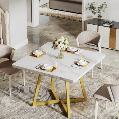 Table de salle à manger Astrid — bois, métal, style industriel, carrée