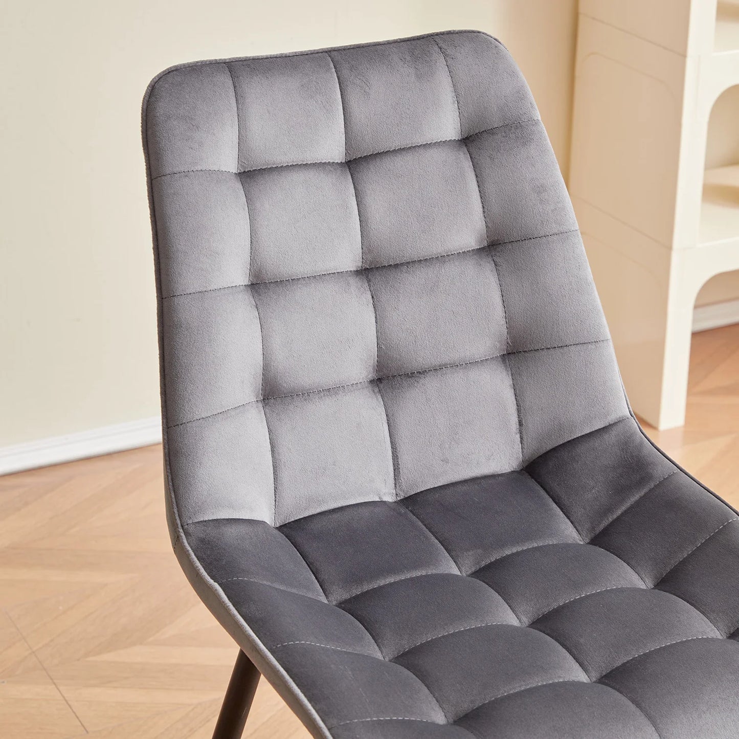 Chaise Florence — velours, métal, design contemporain, lot de 6