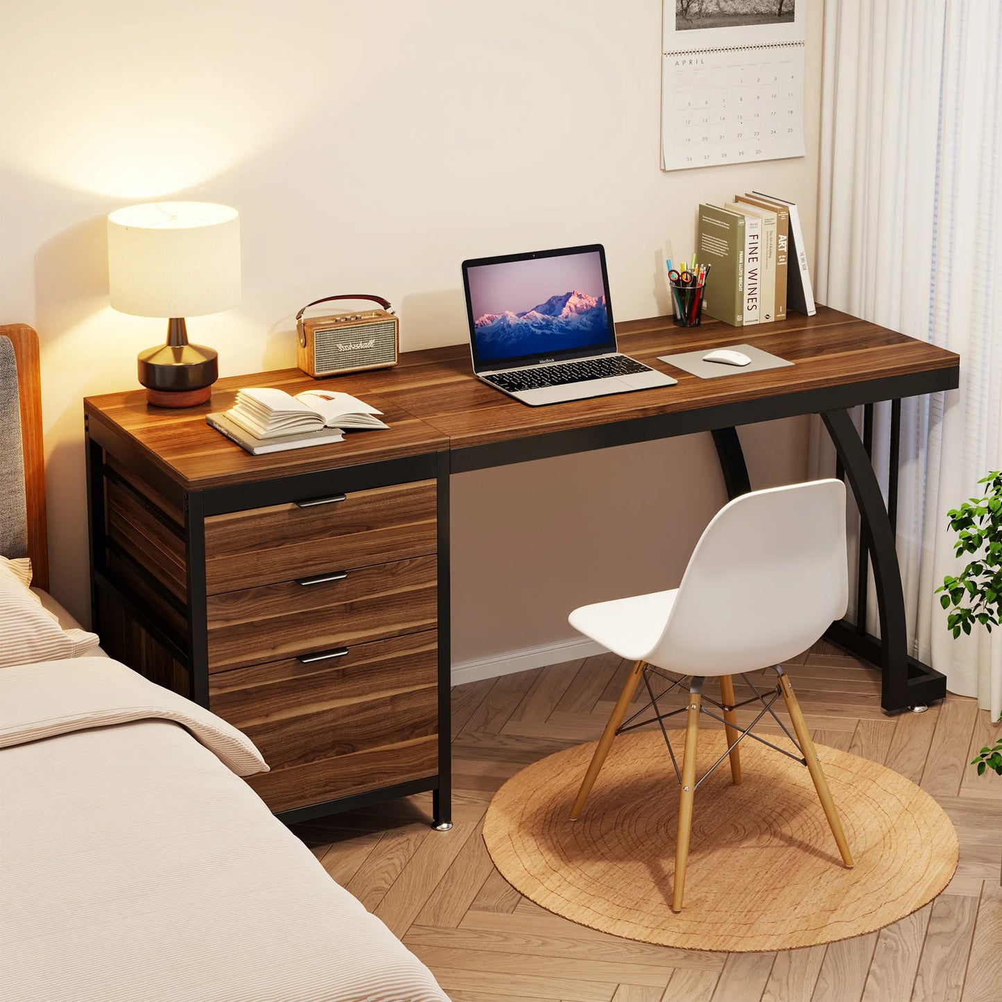Bureau Gilles — style industriel, rangement intégré, avec tiroirs