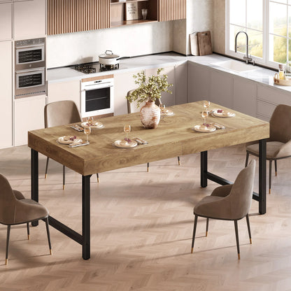 Table de salle à manger Wilfried — métal, style industriel, rectangulaire