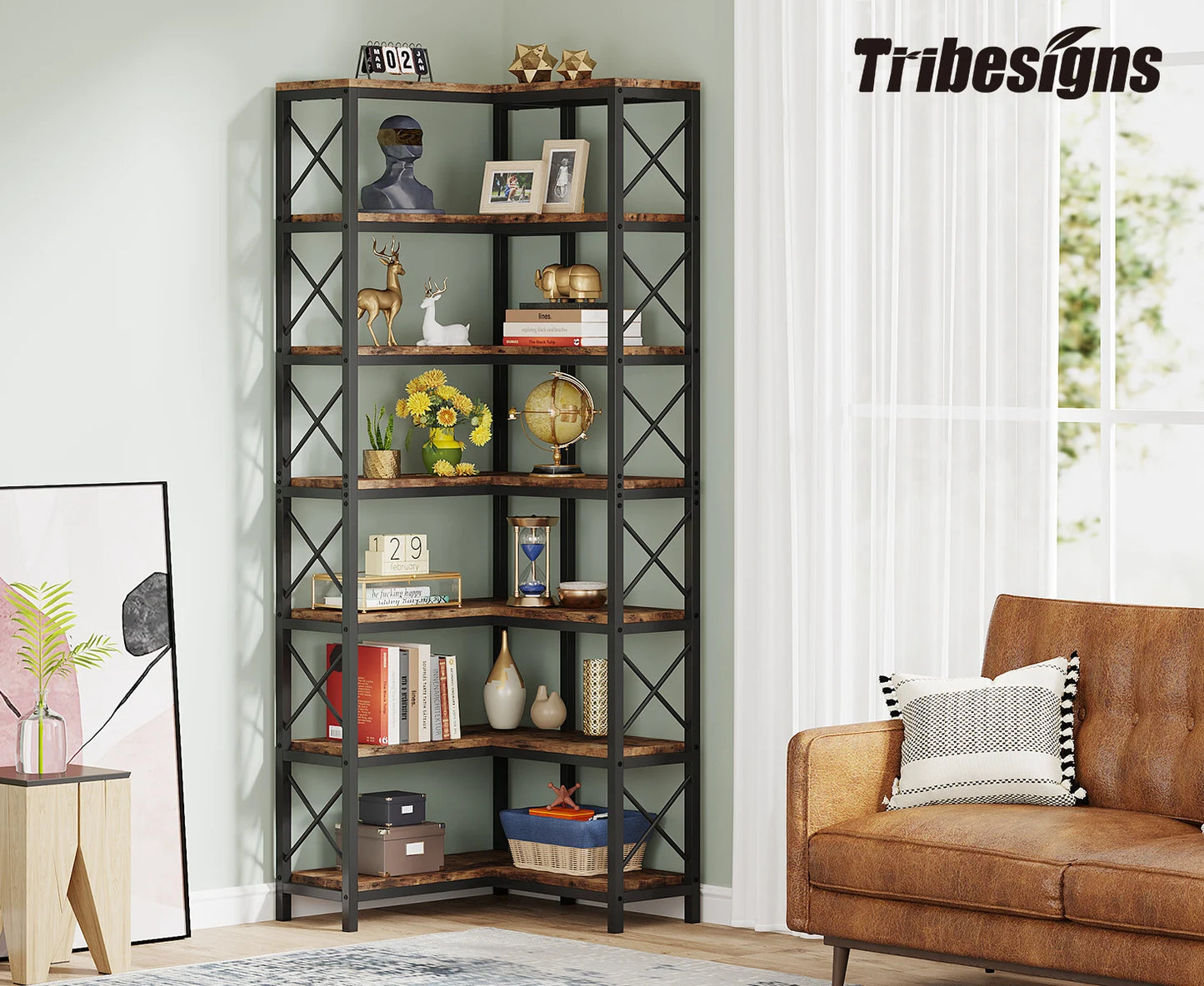 Bibliothèque Hadrien — métal, design contemporain, rangement intégré, 7 niveaux