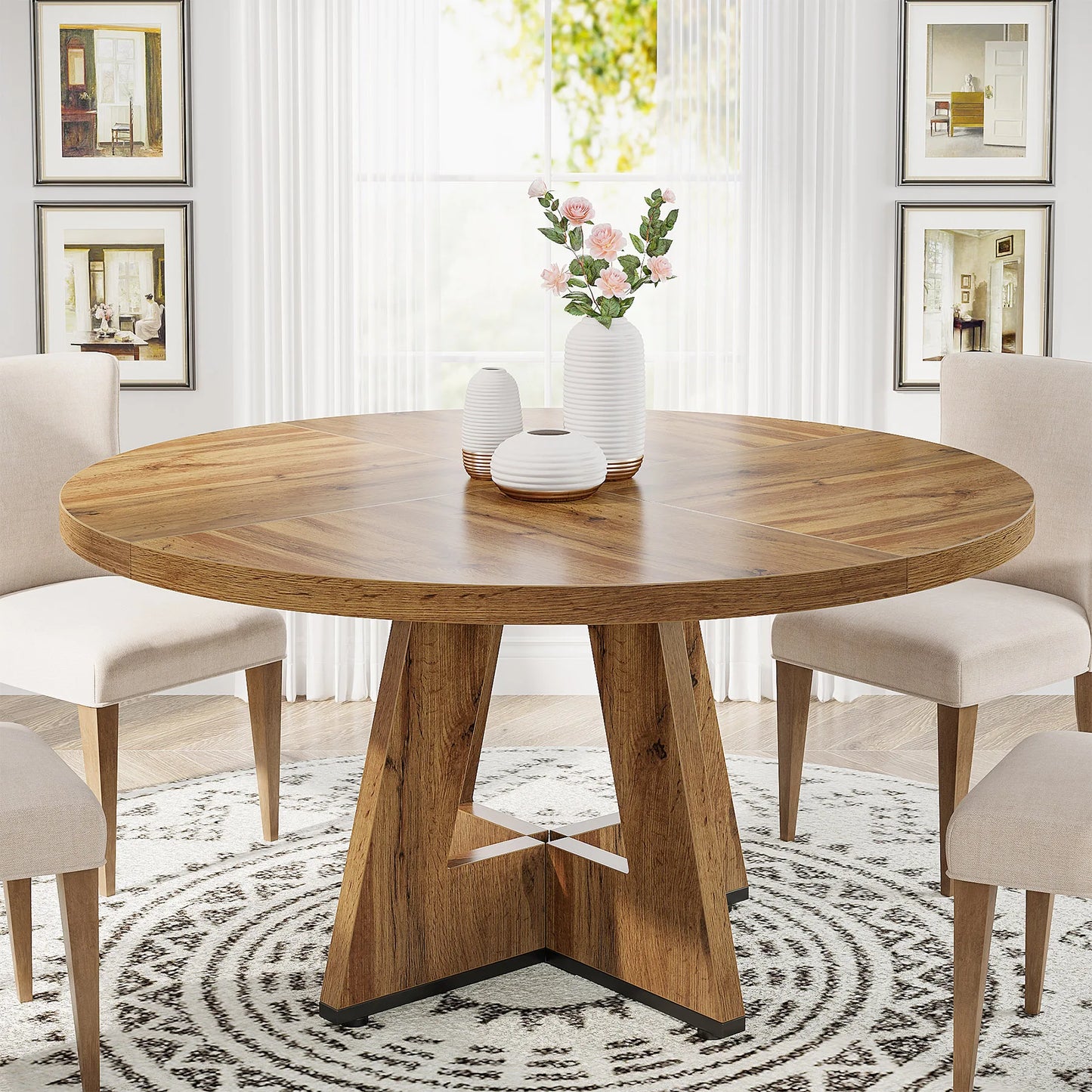 Table de salle à manger Stéphane — métal, ronde