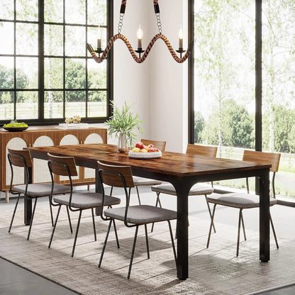 Table de salle à manger Émilie — bois, style industriel, rectangulaire