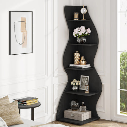 Bibliothèque Jules — design contemporain, rangement intégré, 5 niveaux, meuble d'angle
