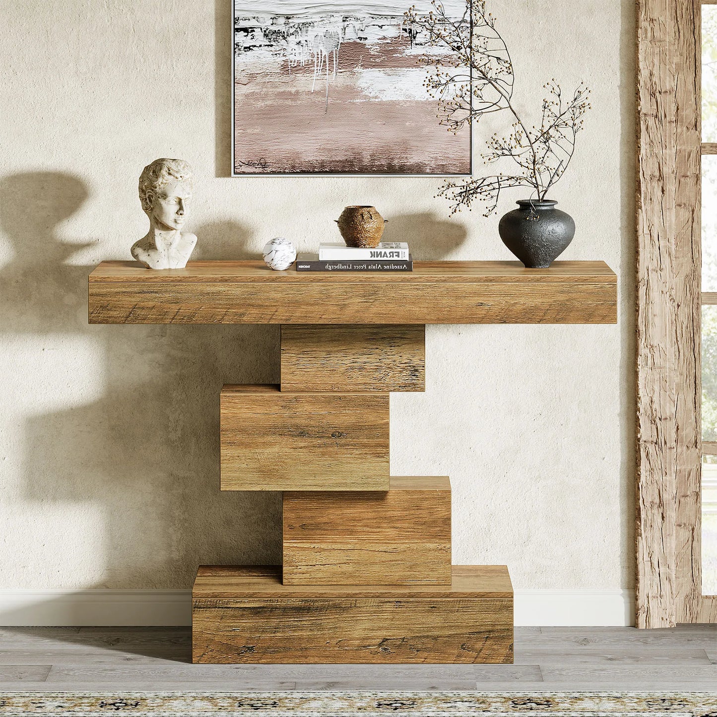 Console Jeanne — bois, métal, style industriel
