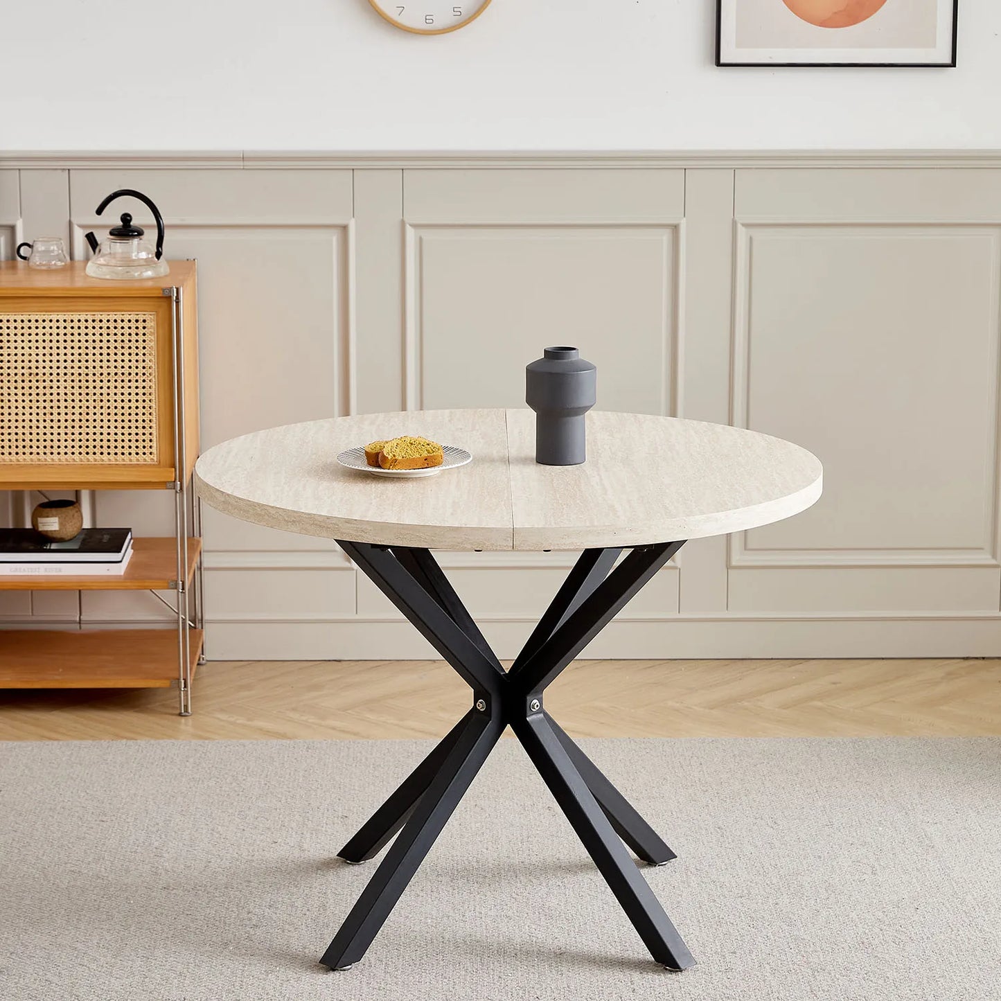 Bureau Odile — bois massif, style nordique, ronde