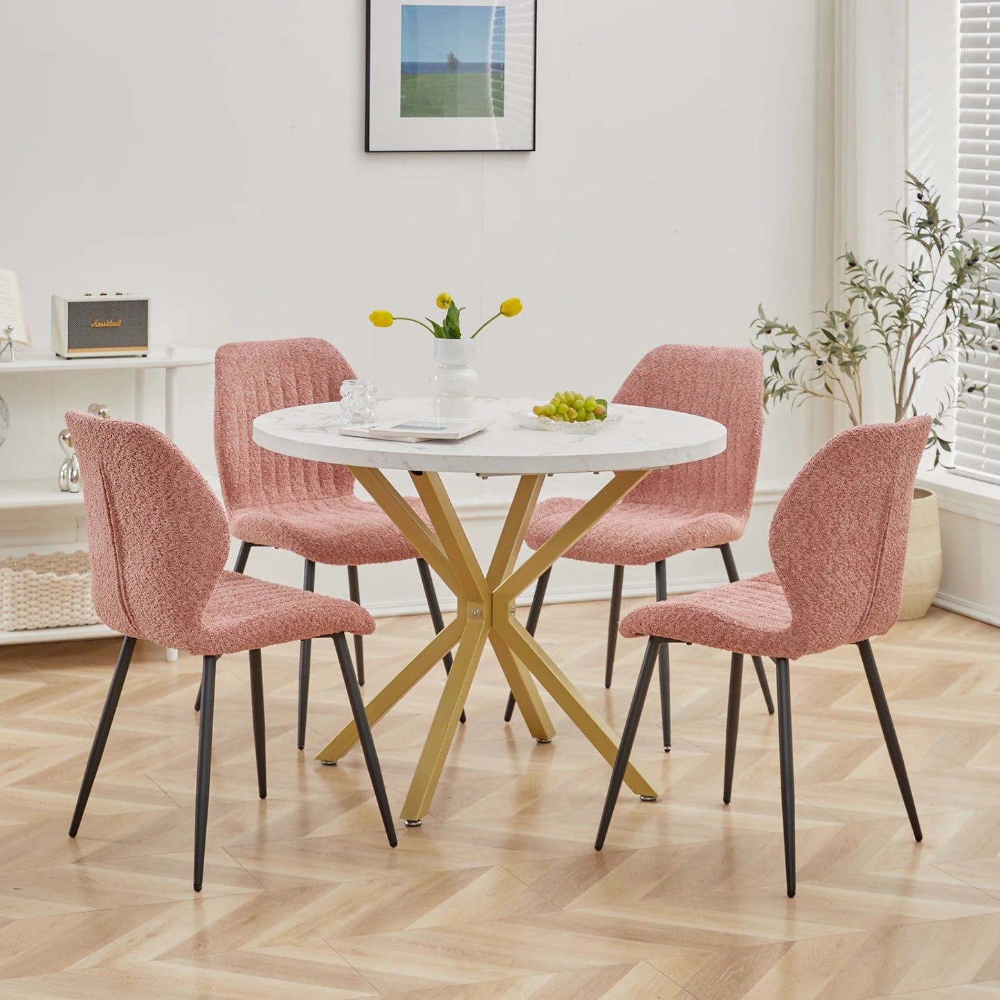 Table de salle à manger Julien — marbre, design contemporain, ronde